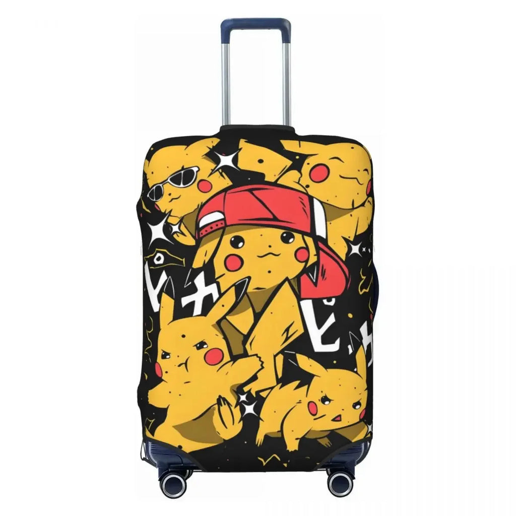 Anti-Scratch Washable Luggage Cover P-Pikachizer High Elasticity Fits 18-32 Inch Suitcases Dustproof For Outdoor Travel Use
