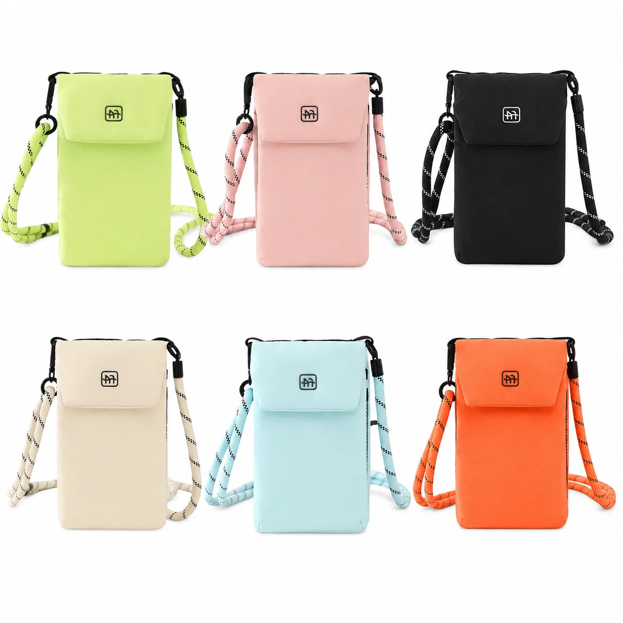 Crossbody Phone Bag Nylon Vertical Shoulder Pouch with Zipper Pocket Passport Wallet Travel Daily Storage Purse for Small Items