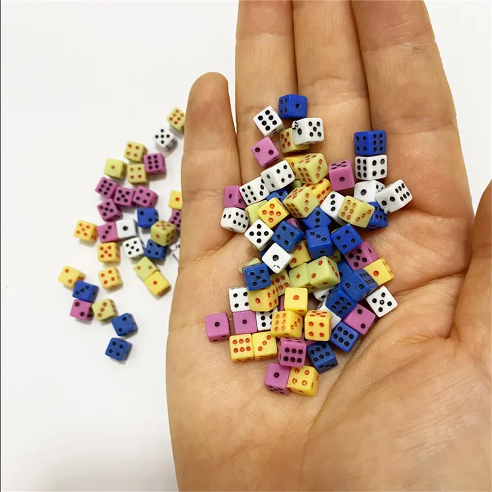 1000Pcs Super Mini 5MM D6 Point Dice With Square Angle For Board Games Trumpet Stereo Model Stationery Dice