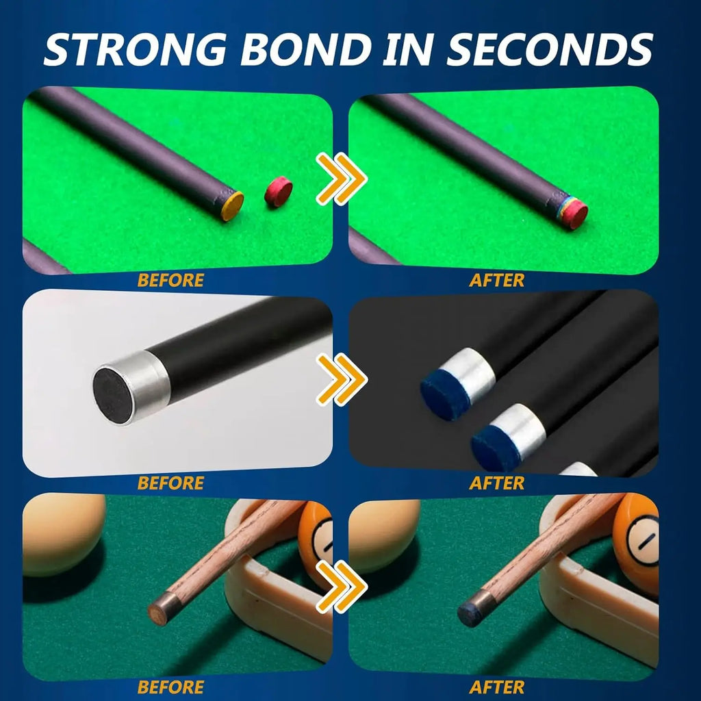 SuperGlue Billiards Club Head, Snooker Club Super Glue, Professional Player Repair and Electrical Selection for Club Accessories