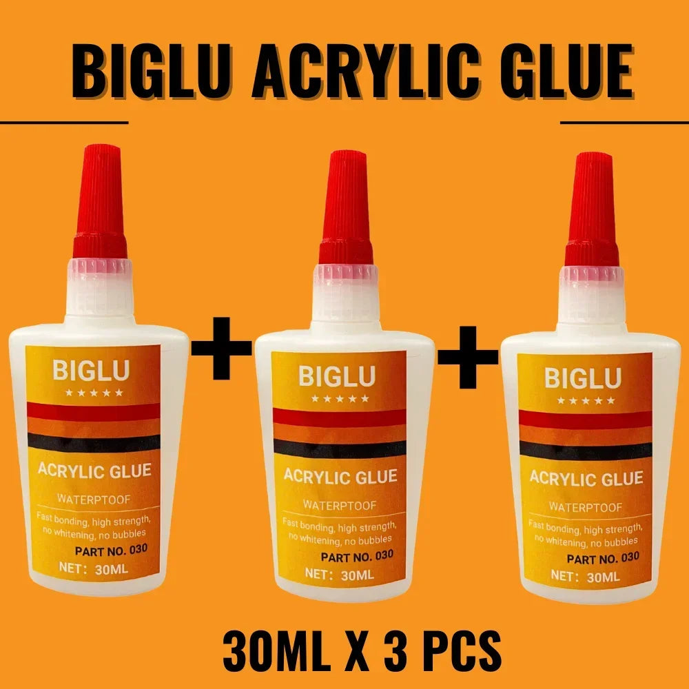 Transparent Liquid Instant Glue for Acrylic Organic Glass PMMA Board PC 30 Seconds Quick Bonding Waterproof Adhesive