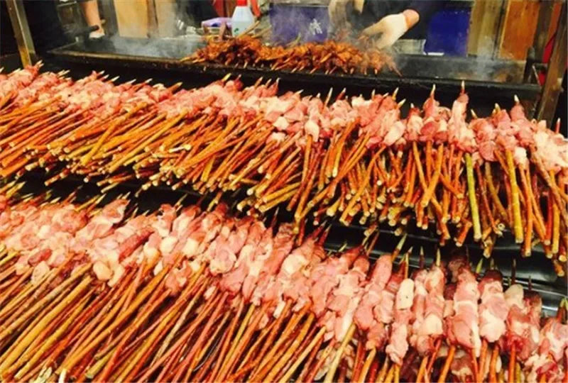 Healthy natural red willow sticks Round Roast Skewers Stick wood BBQ Needle Barbeque Kitchen tools Outdoor grill Camping Picnic
