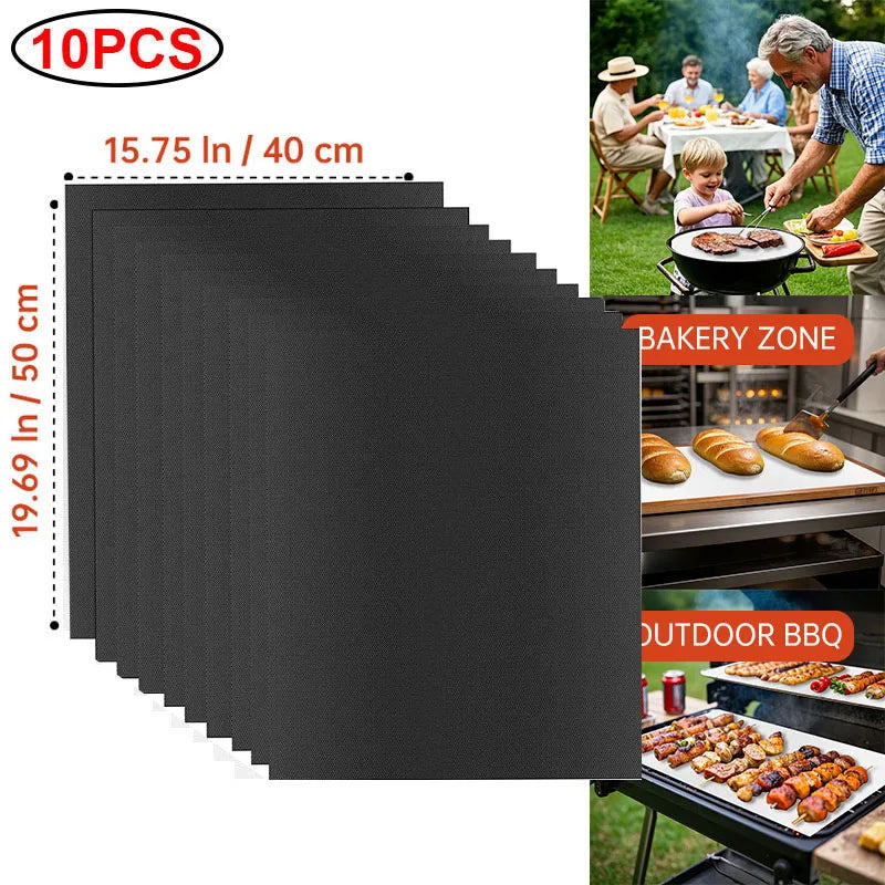 Copper Grill Mats for Outdoor Grill 60*40cm Cooking Grill Sheet Heat Resistance Kitchen BBQ Tool Reusable Easy to Clean Barbecue
