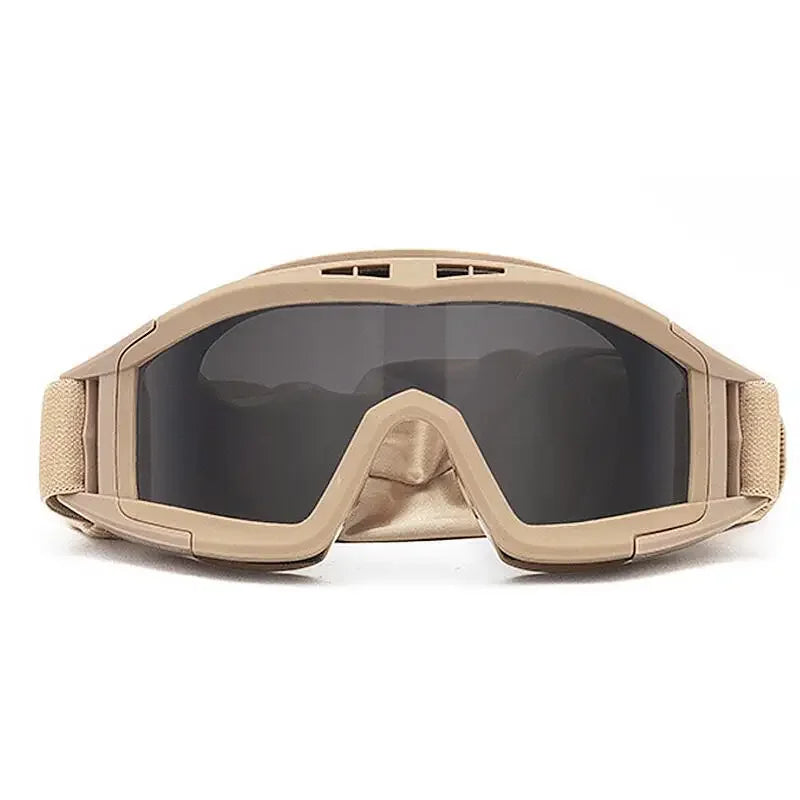 Tactical Goggles Mountaineering Shooting Sunglasses Windproof Sand Control Motocross CS Glasses 3 Lenses Replaceable Motorcycle