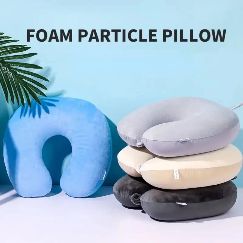 1pc Travel Pillow Neck Pillow Airplane Pillow Traveling Car Home Office Travel Neck Flight Pillow Snap Strap Soft Cover