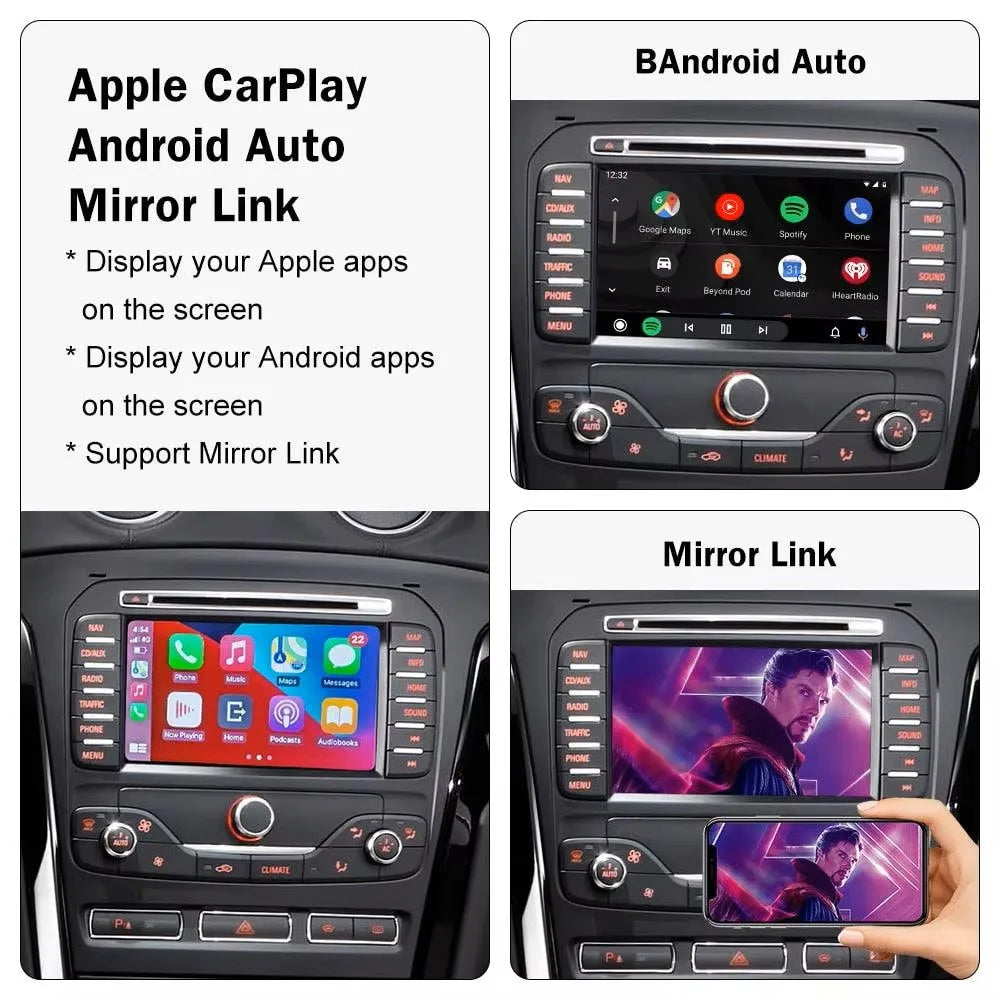 CARABC For Ford Sync2 System Wireless Carplay Android Auto For Explorer Focus Fiesta C-max Edge F-150 Fusion Taurus Decoder Box