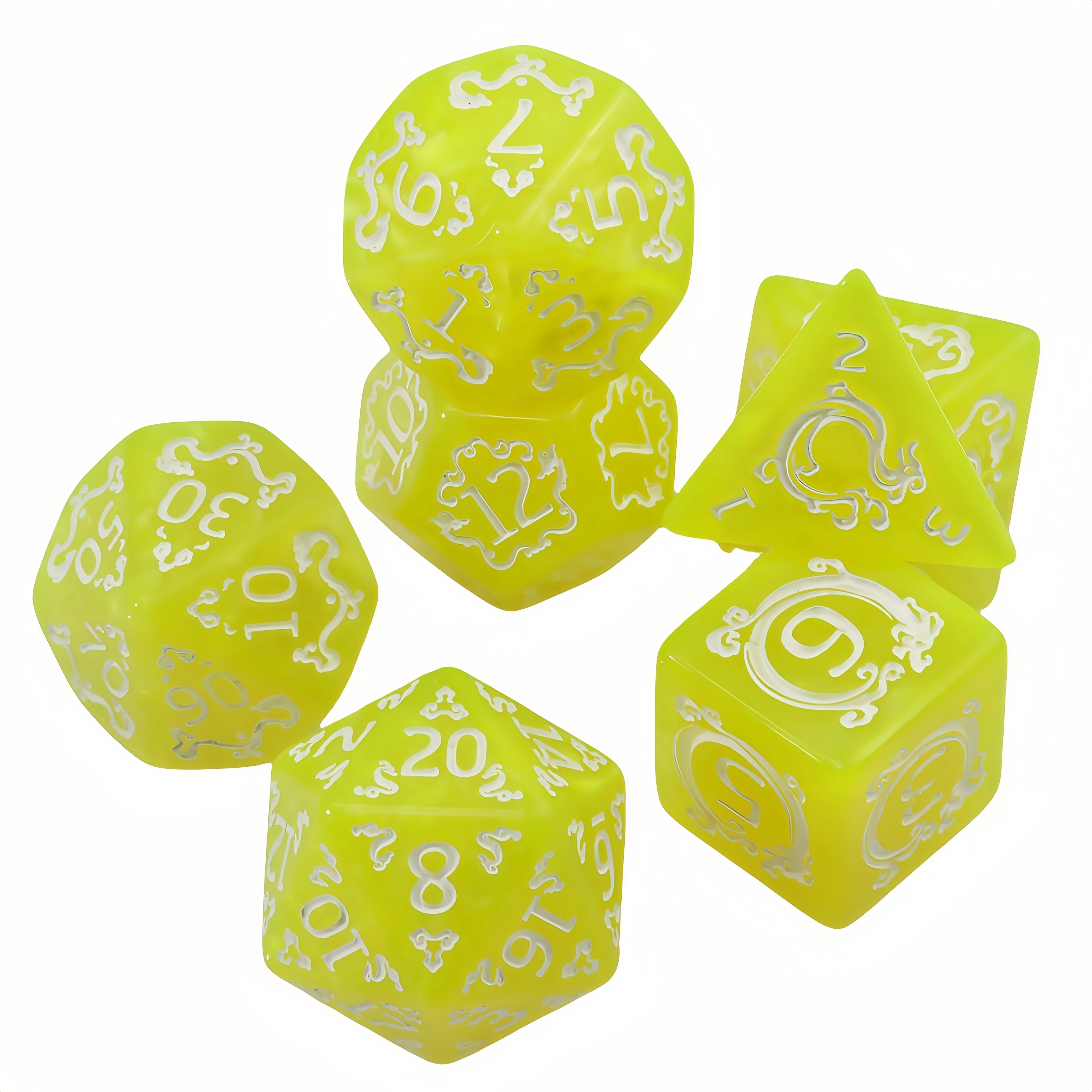 DND Dice Set, 7pcs Polyhedral Dice Marble Effect for D&D Role Playing Game, Club Party DND RPG Board Game Accessories