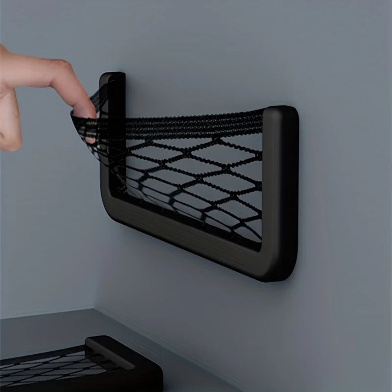 2pcs/set Car Supplies Storage Size Number Mesh Bag Creative Car Mesh Phone and Miscellaneous Storage Bag