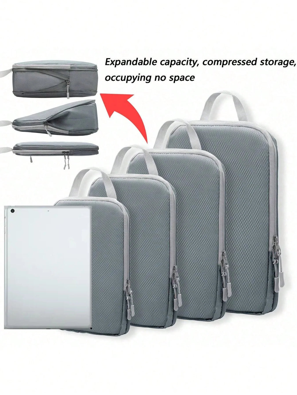 Set/6 pcs Compressible Packing Travel Storage Bag Cubes Waterproof Suitcase Nylon Portable With Handbag Luggage Organizer Ryanai