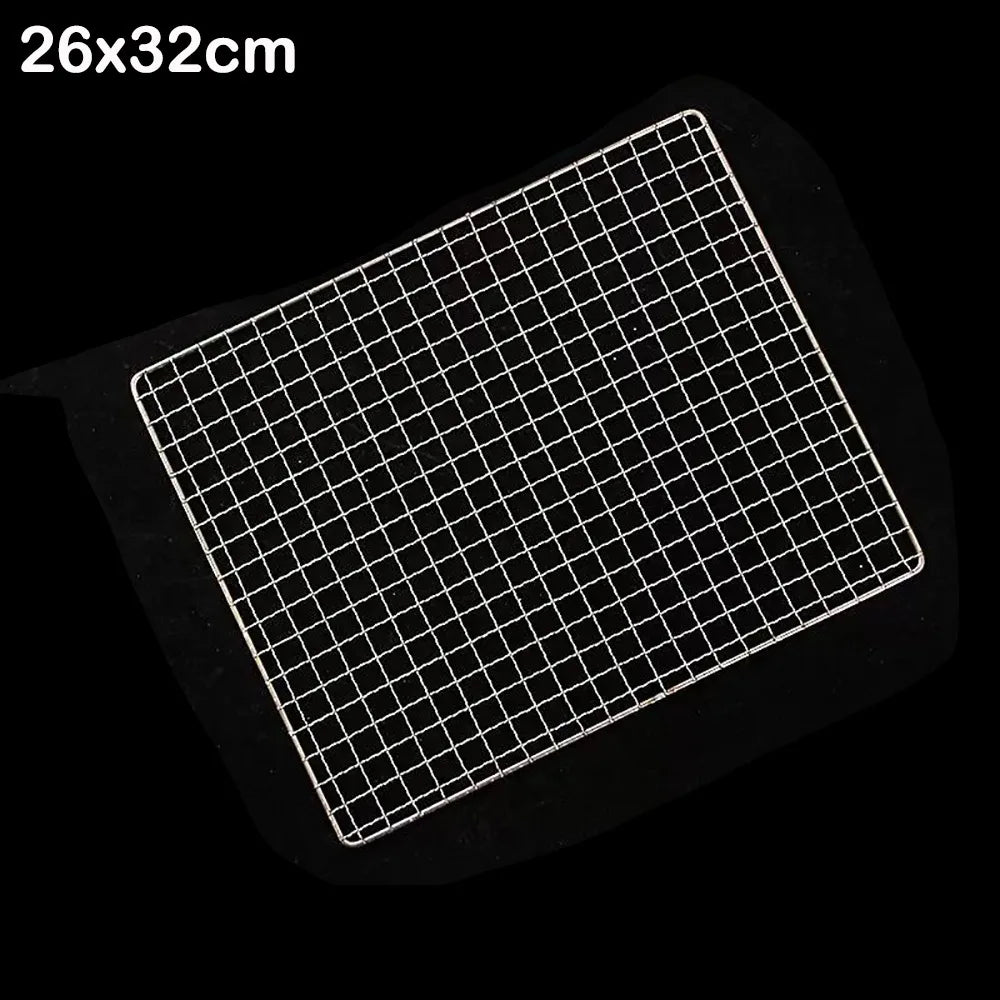New Stainless Steel Grill Rack Grids Reusable Nonstick BBQ Roasting Rack Rectangular Grill Grate Mesh Pads Oven