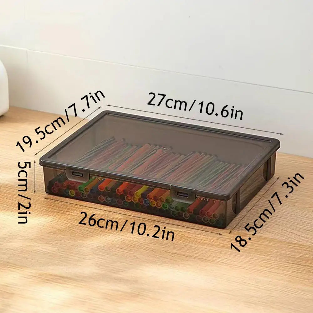 High Advanced Black Transparent File Organizer Box A4 Document Storage Box With Buckle Dustproof Desk Stationery Office Supplies