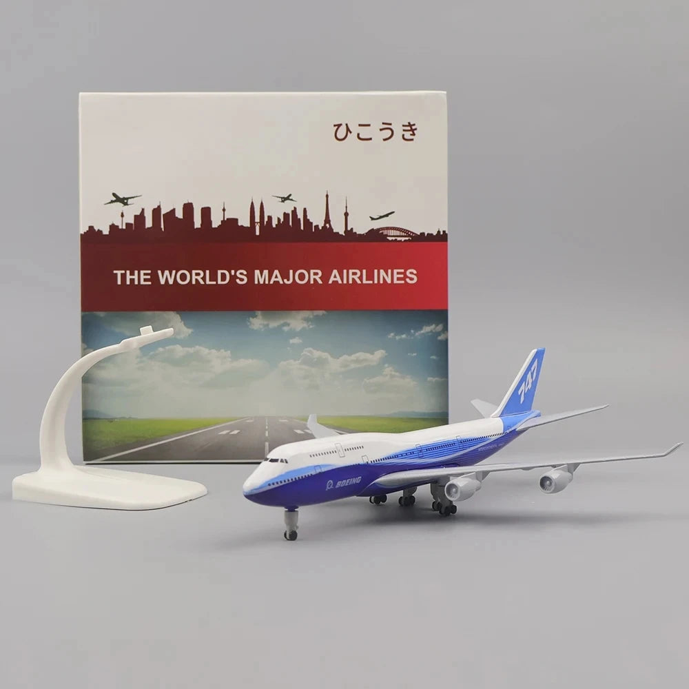20CM Boeing 747 Plane Airplane Model Aircraft Metal Diecast Planes w Wheels Original B747 Toys Aircraft for Children