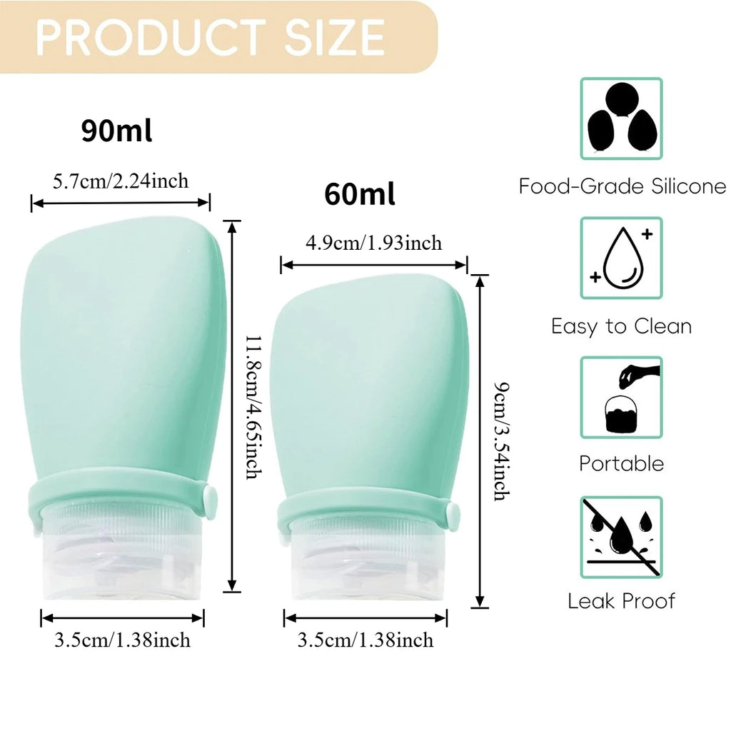 4 PCS Silicone Travel Bottles Leak Proof Collapsible Toiletry Shampoo Dispenser Reusable Portable Camping Oil Container 2026