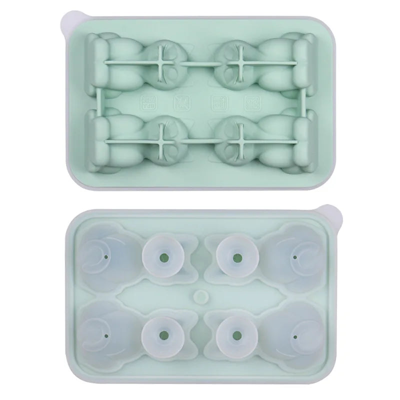 1PC 3D Cat Ice Block Mold Easy to Release Silicone Ice Hockey Device Household Kitchen Ice Making Mold Free of BPA