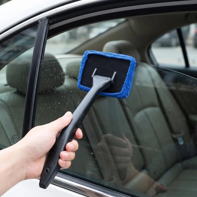 Car Window and Windshield Cleaning Brush Set Portable Glass Clean Tool with Extended Handle and Cleaning Squeegee
