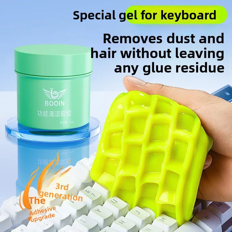 Car Cleaning Gel 150g Dust Removal Tool Hair Cleaner for Keyboard Computer Magic Slime Mud for Air Vent Safe Plant Ingredients