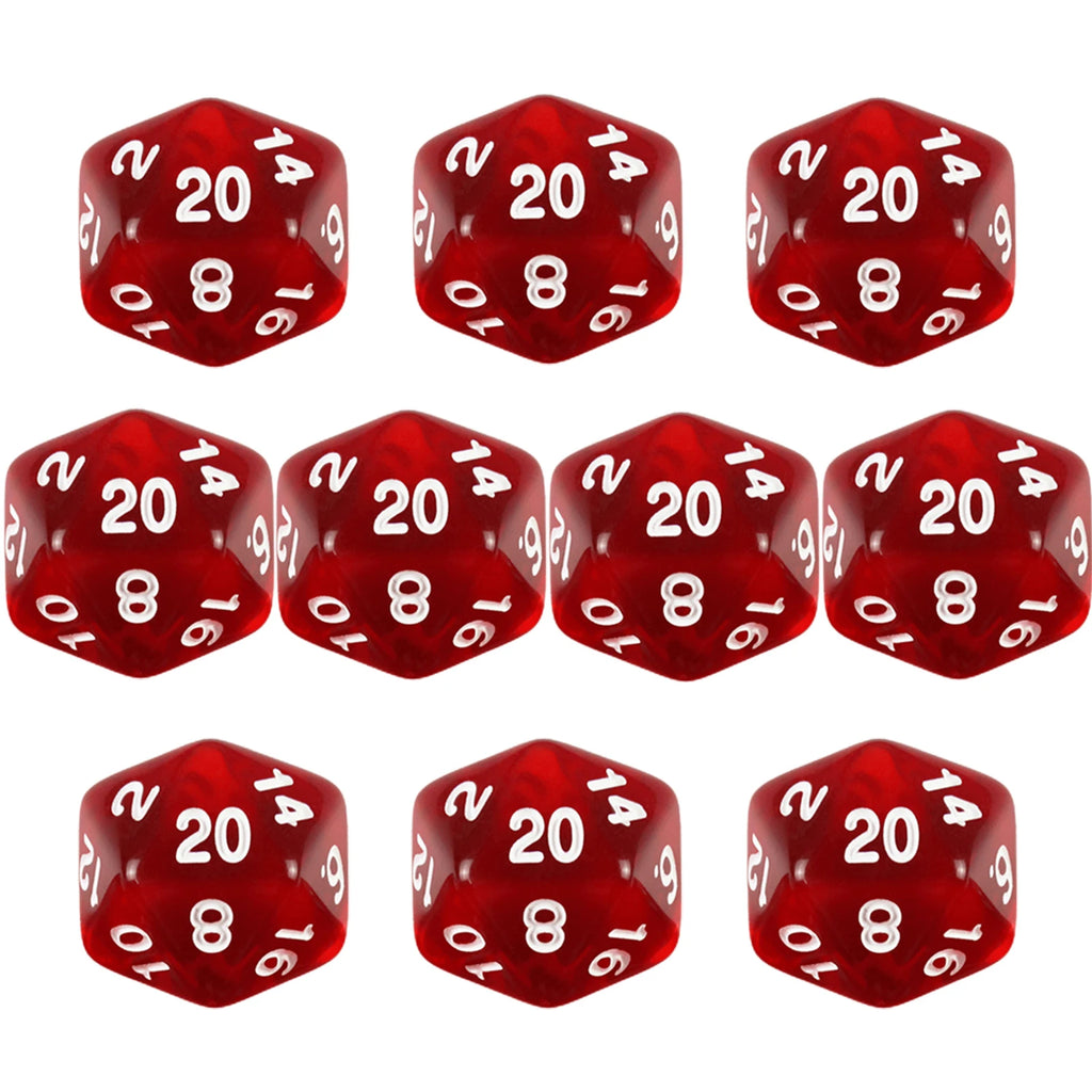 D20 Dice Set 10pcs/set Polyhedral 20 Sided Transparent Dice for Role Playing DND COC Entertainment Board Game