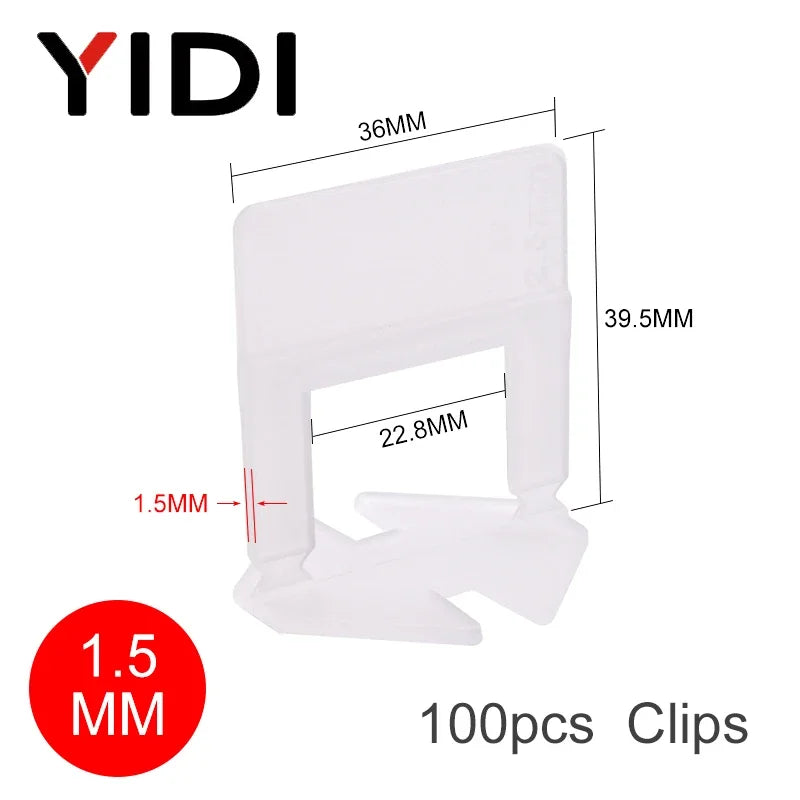 100pcs Ceramic Tile Leveling System Clips 1/1.5/2/2.5/3mm Wall Floor Tile Spacer Wedge, Tiling Levler Construction Tool Piler