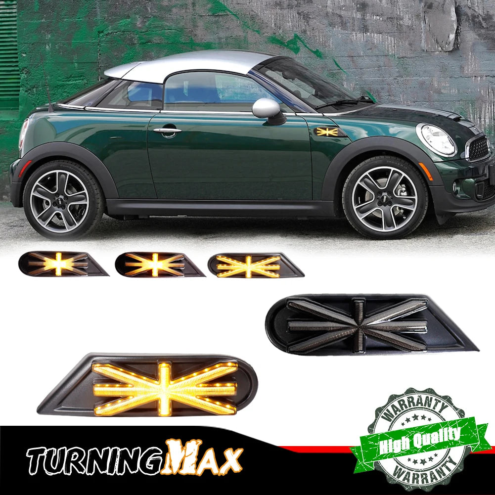 For Mini Cooper R55 R56 R57 R58 Dynamic Blinking Side Marker Lights Assembly Turn Signal LED Light Indicator Assembly