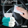 3pcs car cleaning wipes - detergent, gentle on the hands, non abrasive paper material for car interior care