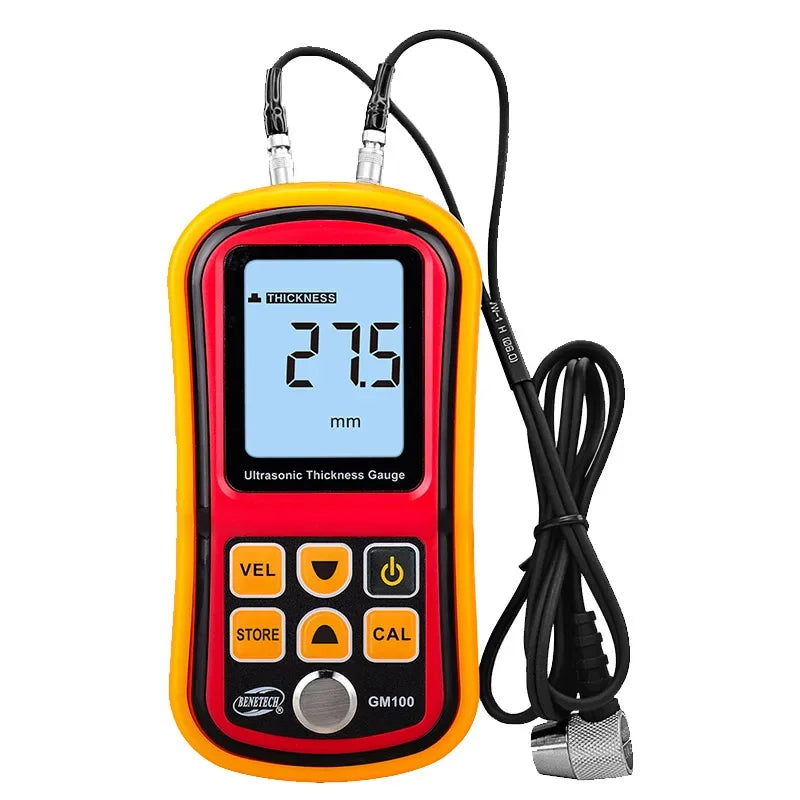 Ultrasonic thickness gauge GM100 1.2-225mm(Steel) Digital LCD Ultrasonic Thickness Meter Tester Gauge 0.1mm Resolution