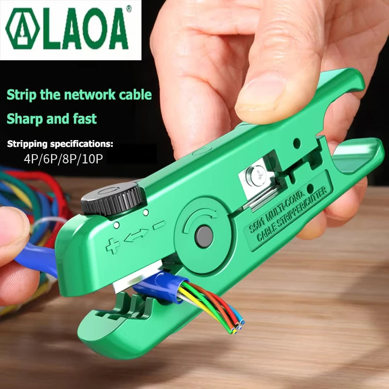 LAOA Multifunctional Adjustable  Network Stripper Tool Wire Stripper 3.2-9.5mm  Wire Cable Cutter Tools