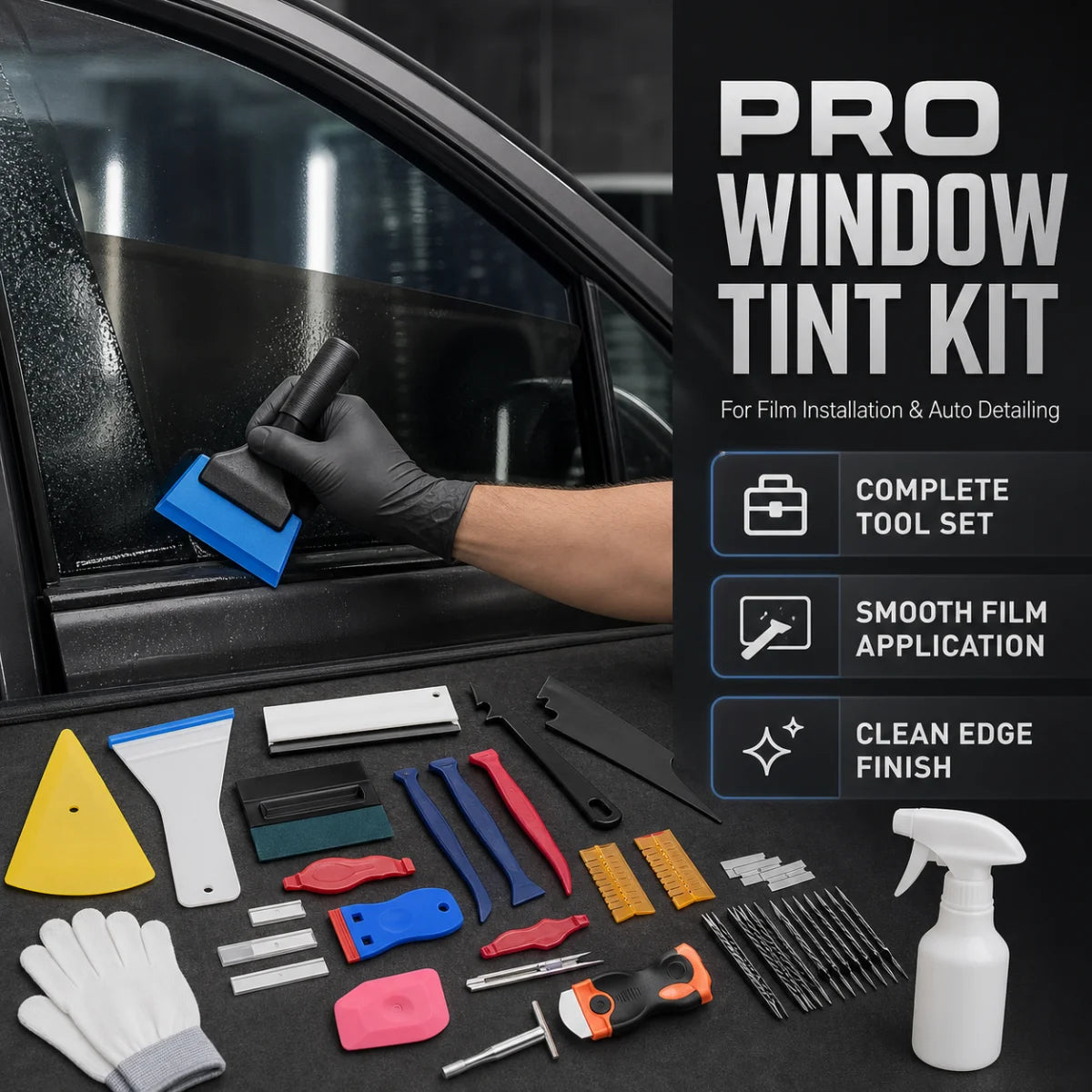 Car Window Tint Tool Kit Felt Squeegee Vinyl Wrap Installation Tools PPF Film Application Scraper Auto Window Film Accessories