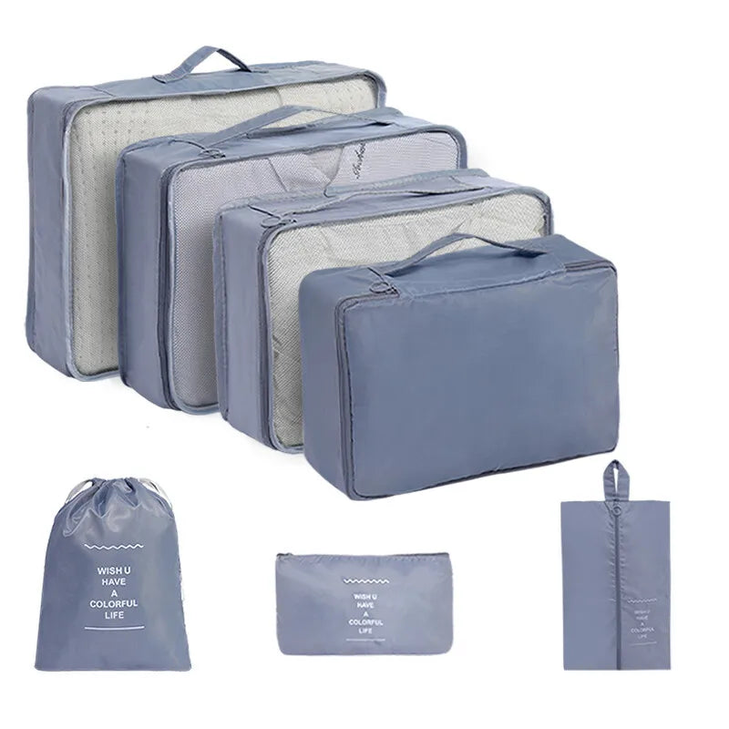 7/8/9/10/11 Pcs Set Travel Organizer Storage Bags Suitcase Packing Cubes Set Cases Portable Luggage Clothes Shoe Tidy Pouch