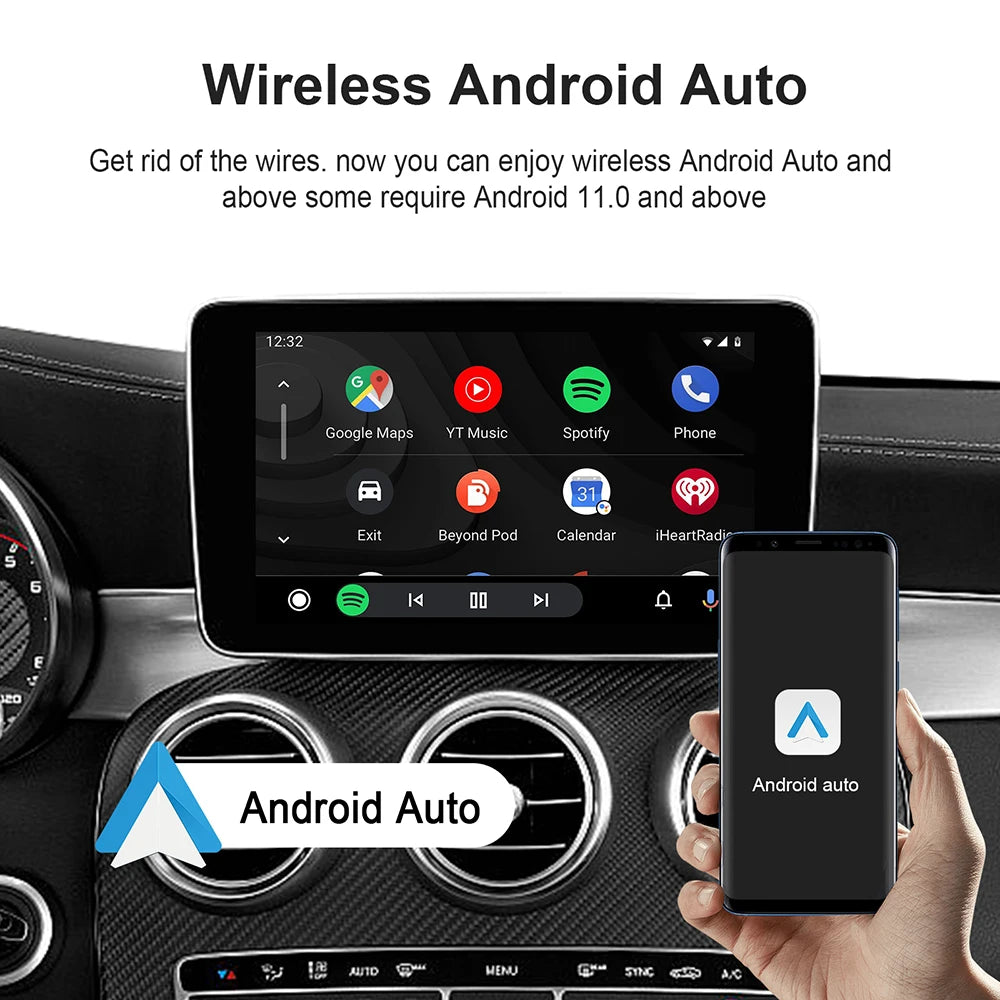 Carplay AI Box Android 13 Wireless Android Auto For Youtube Netflix Toyota Mazda Hyundai Haval GMC Ford MG VW Kia