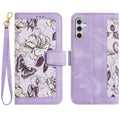 Luxury Flower Pattern Magnetic Flip Leather Case for Galaxy S25 Ultra S20 FE S21 S22 S23 S24 S25 Plus S25 Edge Slim Wallet Case