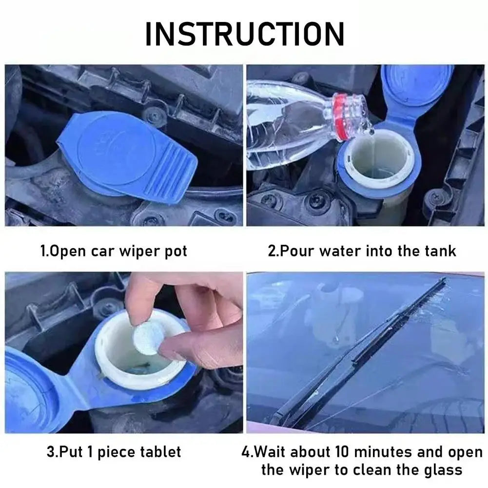 50 Windshield Washer Tablets Glass Cleaner Concentrated Effervescent Tablets Solid Windshield Effervescent Wiper Tablet for Car