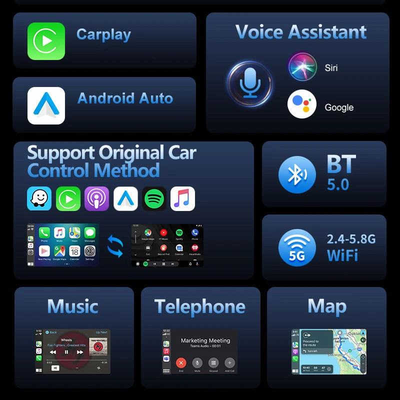 2026 Latest Wireless CarPlay Apapter USB CarPlay & Android Auto,Type-C Port,Converts Wired to Wireless,Plug & Play,Auto-USB