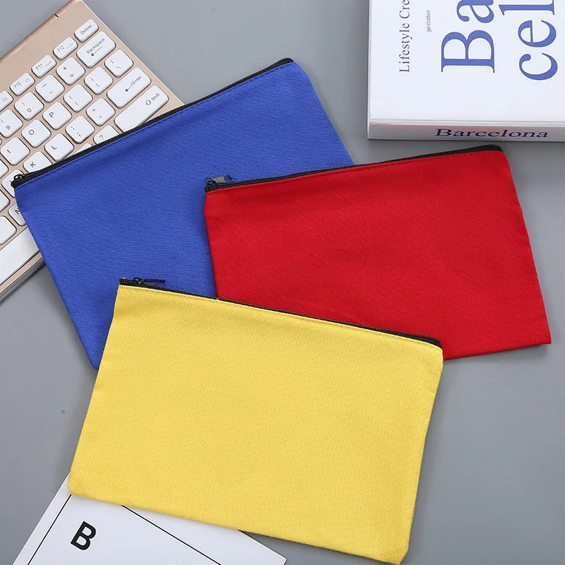 10/20/50 Canvas Zipper Bag, Stationery Packaging Bag, Change Storage Bag, Small Business Gift Bag Customizable Logo