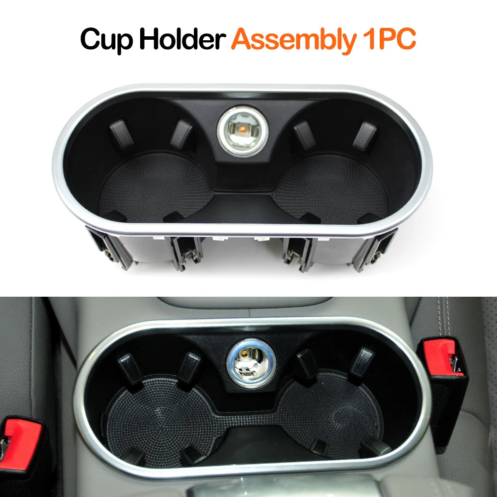Car Center Console Water Cup Holder Assembly Drink Holder Buckle Cigarette Lighter For Porsche Cayenne 7P5 958 92A 2011-2017
