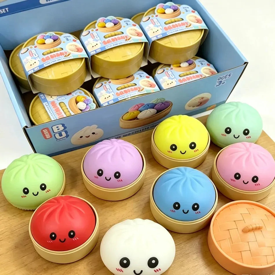Juguete antiestrés de presión con forma de dumpling, bonito y colorido, de levantamiento lento, para niños y adultos, regalo ant