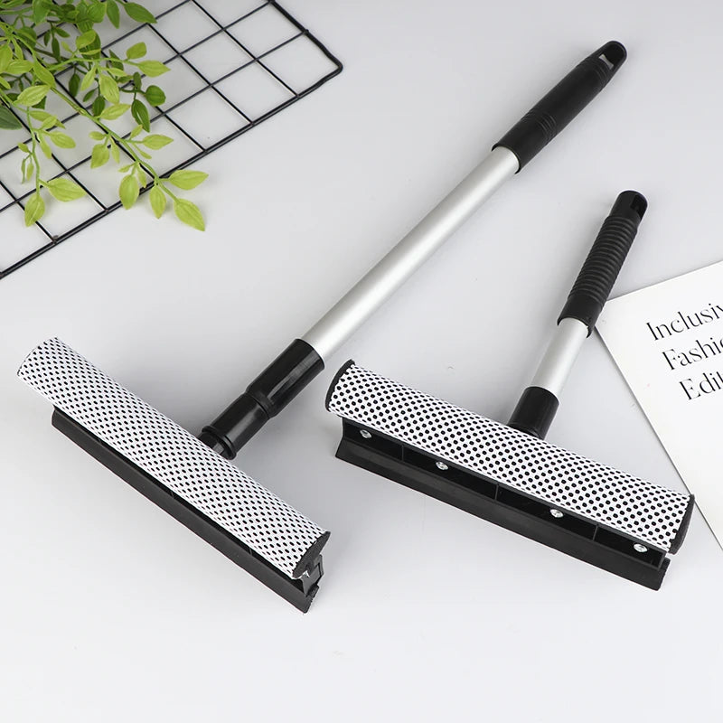 (BF06)1Pc Squeegee Car Window Cleaner Single Section/Retractable Pole Cleaning Window Brush Glass Squeegee Car Cleaning Tool