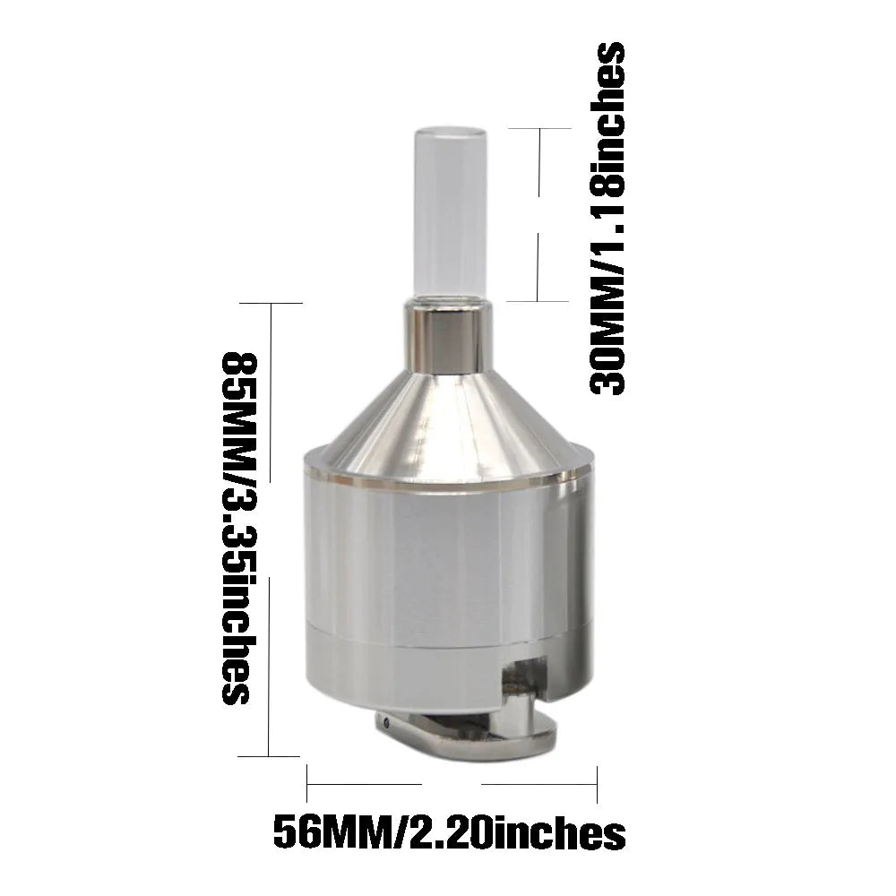 Retractable Walking Stick Aluminum Alloy Hand Grinder with Snuff Glass Bottle Funnel, Adjustable Design, Easy To Carry