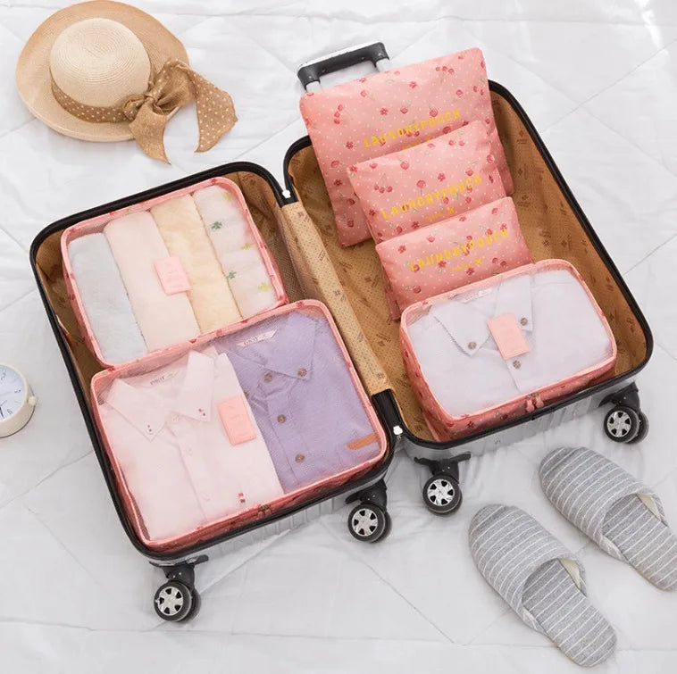 6/7PCS Set Travel Organizer Storage Bags Multifunction Packing Cube Bag For Clothes Tidy Portable Wardrobe Suitcase Pouch Case