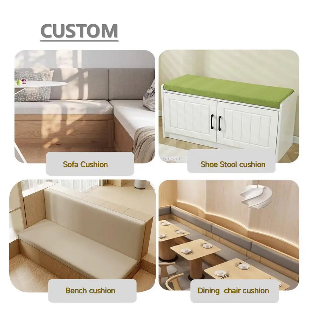 Custom Bench Cushions Chair Seat Sofa Pillow Bay Window Cushion Indoor /Outdoor Cushions for Garden Bench Seat Swing Backseat