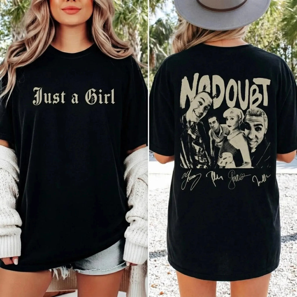 Plus Size Summer Women's Vintage No Doubt Band Print T-Shirt Cotton Breathable Stylish Versatile Street Style Oversized