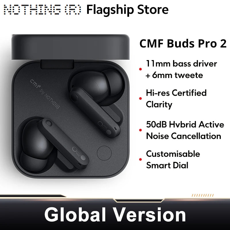 Nothing CMF Buds Pro 2 Nothing Earphone Bluetooth 5.3 with 50 dB Hybrid Active Noise Cancellation 6 HD MICS IP55 Global Version