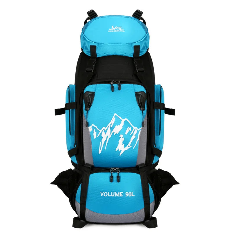 90L Outdoor Mountaineering Backpack Large Capacity Sports Bag Waterproof Hiking Travel Bag Optional Reflective Strip Backpack
