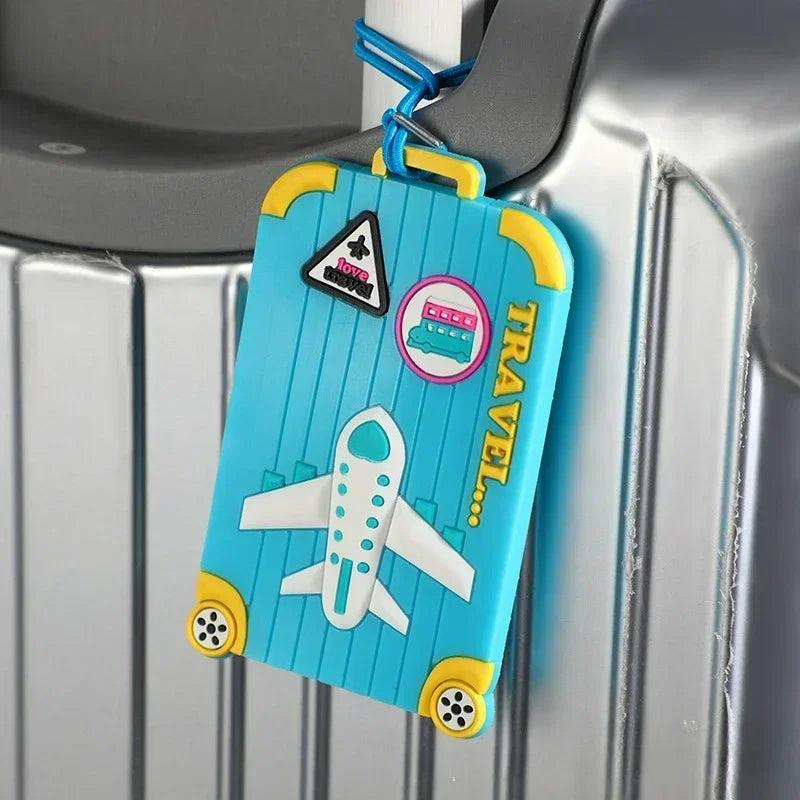 2024 PVC Luggage Tags Silicone Suitcase Tags Fashion Style Silicon Portable Travel Label ID Address Holder Travel Accessories