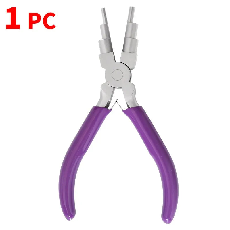 Jewelry Pliers 6-In-1 Bail Making Pliers Carbon Steel Wire Bending Looping Pliers for 3mm to 10mm Loops and Jump Rings