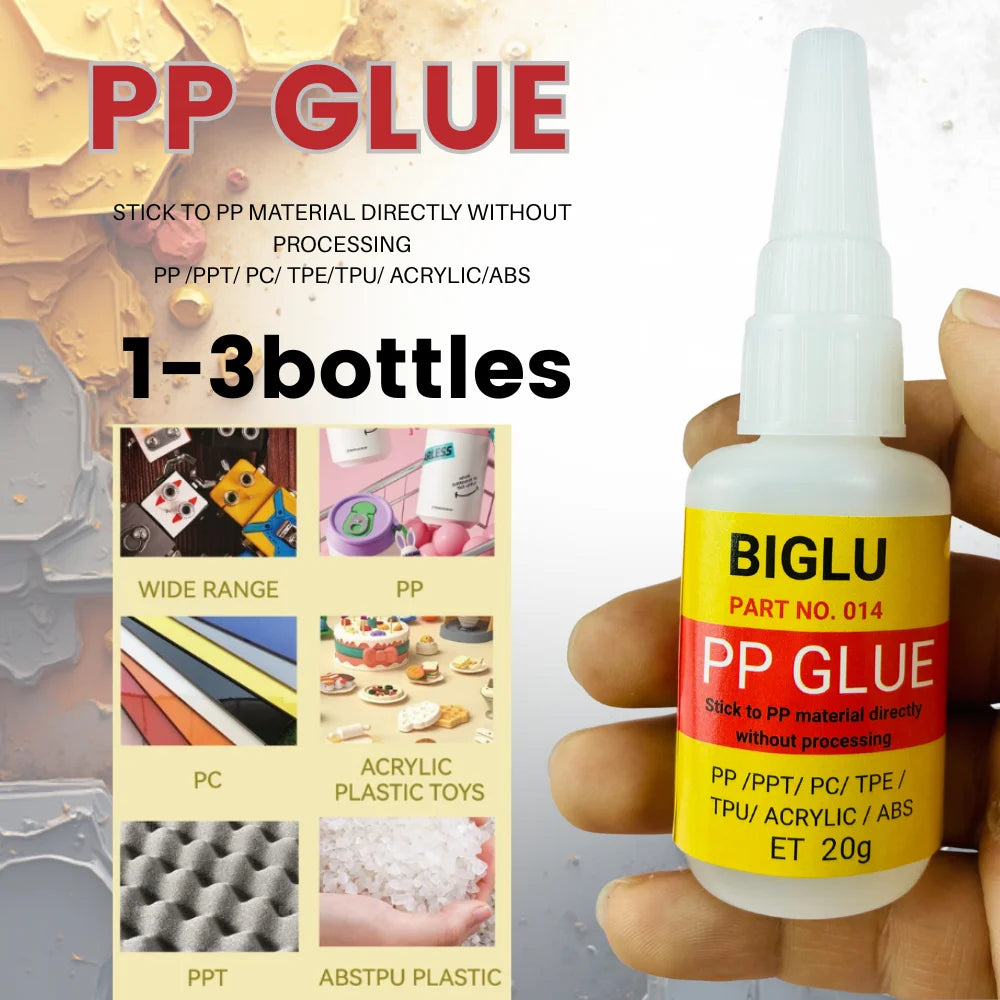 20g Instant Polypropylene (PP) Adhesive Without Any Special Processing Quick Dry Directly Bonds Plastic PPT PC ABS PVC TPE TPU