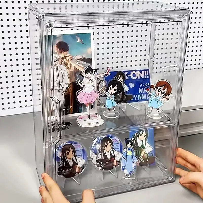 Acrylic Figures Desktop Storage Box Organizer Doll Storage Display Clear Plastic Dustproof Large Capacity Figure Display Cabinet
