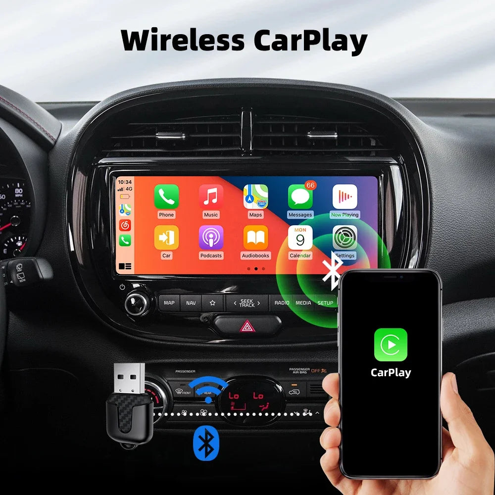 2025 New Wireless CarPlay & Android Auto Adapter – Ultra-Compact | 5GHz WiFi & Bluetooth 5.0 | Voice Control | For Factory-Wired