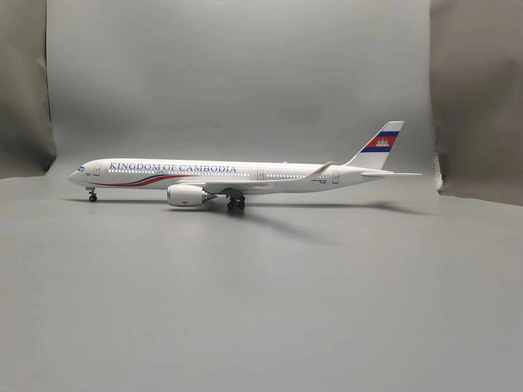 47cm Diecast Aircraft Cambodia A350 Airways Resin Model Airplanes 1/142 Scale Plane For Boys Static Display With Landing Gear