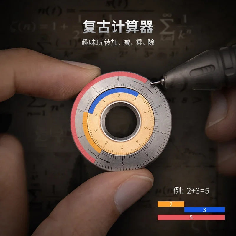 EDC Titanium Alloy Brass Ring Disc Ruler Measurement Drawing Ruler Math Outdoor Portable Decompression Ring