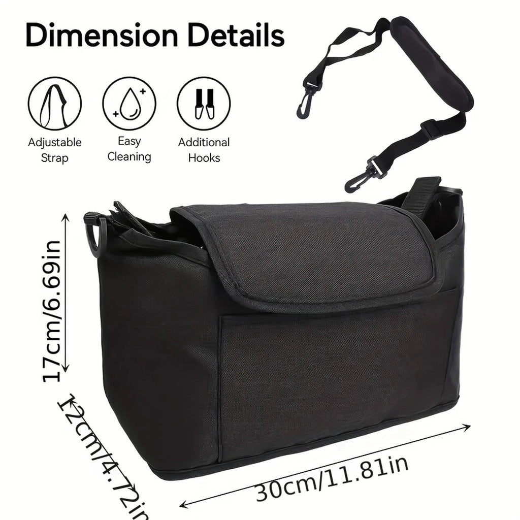 Baby Stroller Storage and Storage Bag, Multifunctional, Large Capacity Stroller Hanging Bag, Fashionable Single Shoulder Mommy B